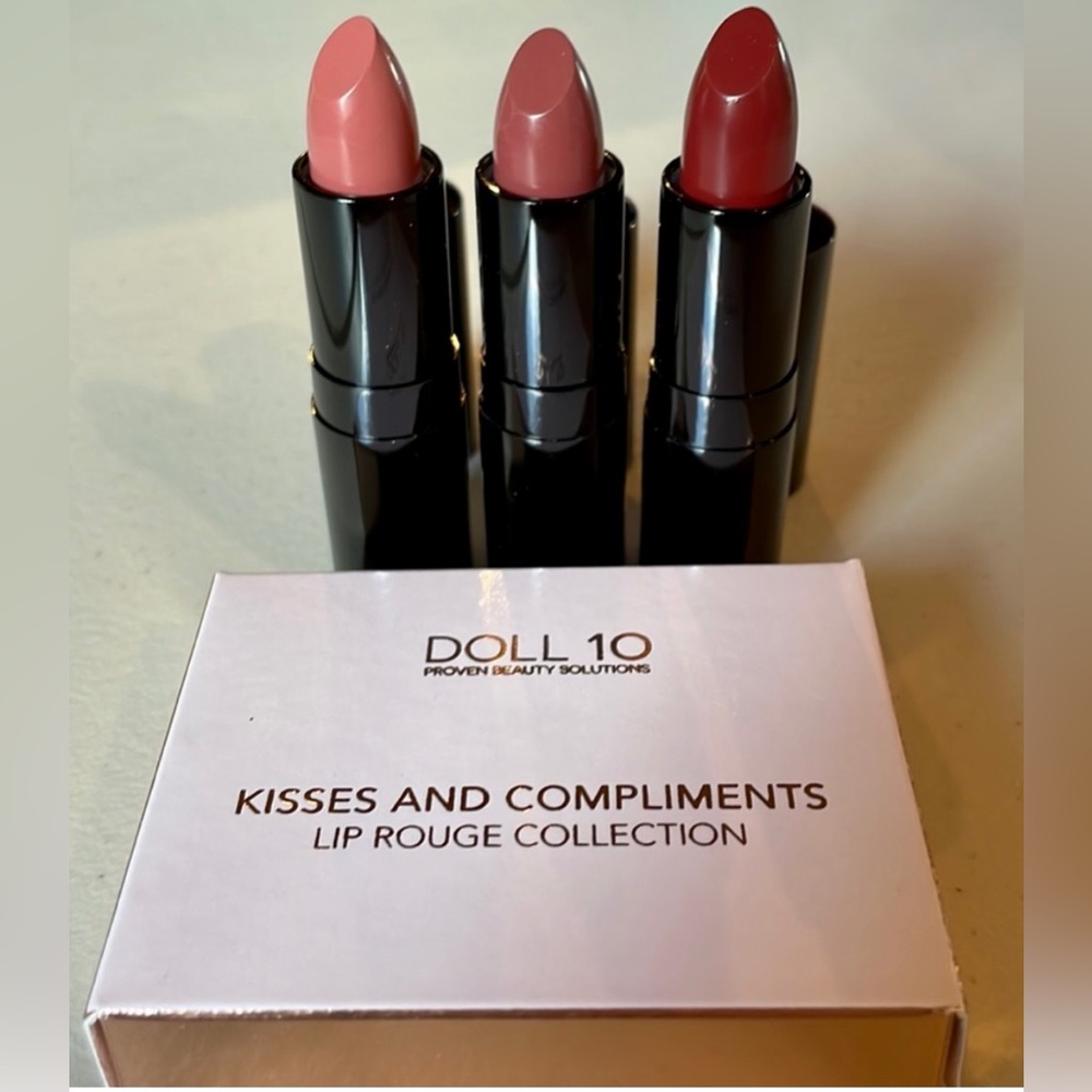 Doll 10 | Kisses and Compliments Lipstick Trio | 10 Clean Ingredients! - NIB